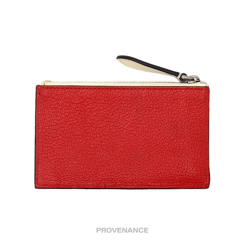 🔴 Burberry Two Tone Zip Card Wallet - Red/White - Picture 3 of 8